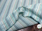 COTON SEMI-GAUFFRÉ À RAYURES TISSÉES BLEU VERT - My Little Coupon