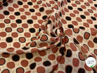 COTON SOIE FOND BEIGE MOTIF CERCLES MARRON ET NOIR POIDS OR BRILLANT 30% SOIE - My Little Coupon