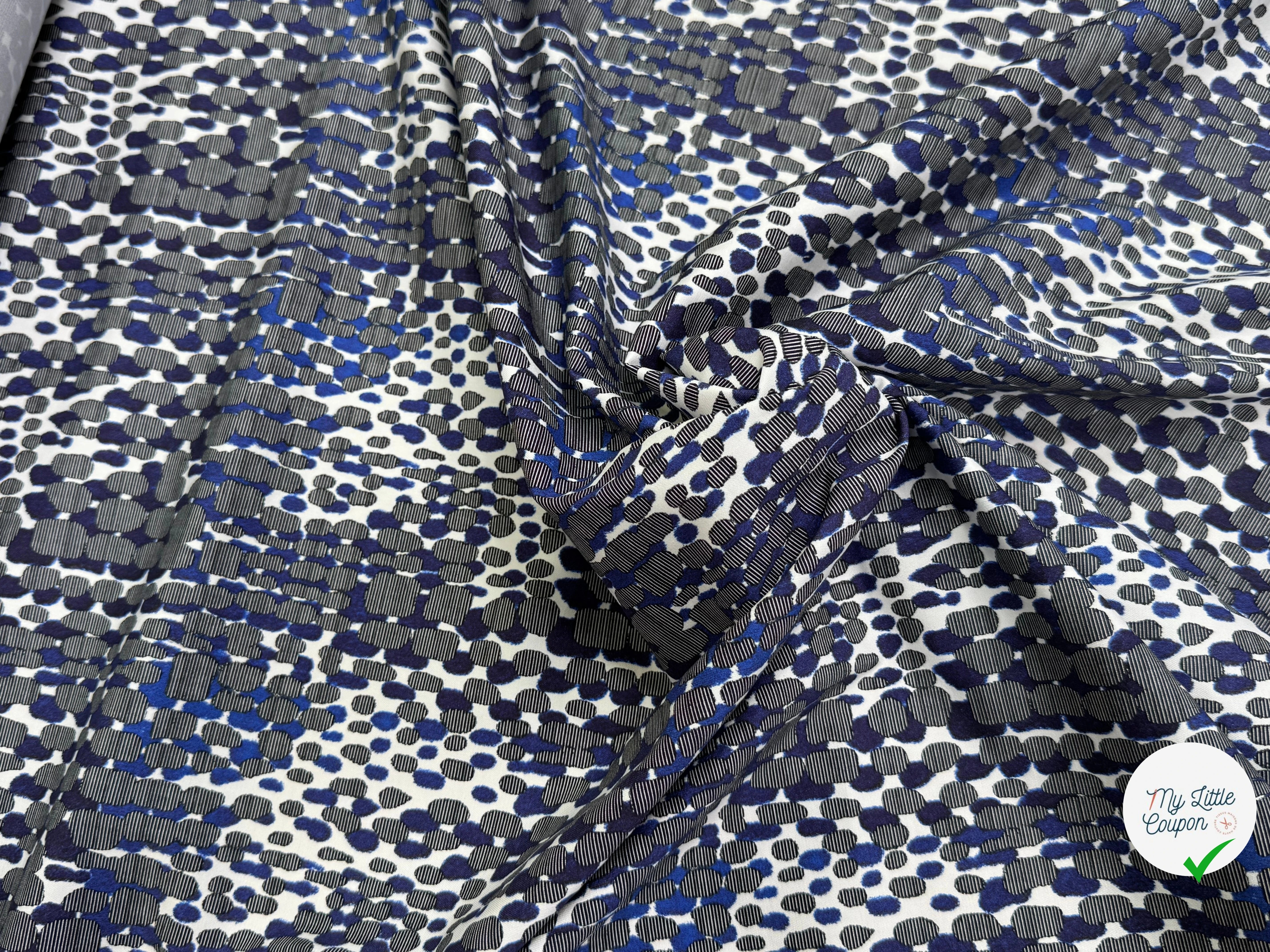 COTON STRETCH IMPRIMÉ CROCO BLEU ARTEMIDE CROCO - My Little Coupon