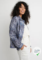 COTON STRETCH IMPRIMÉ CROCO BLEU ARTEMIDE CROCO - My Little Coupon