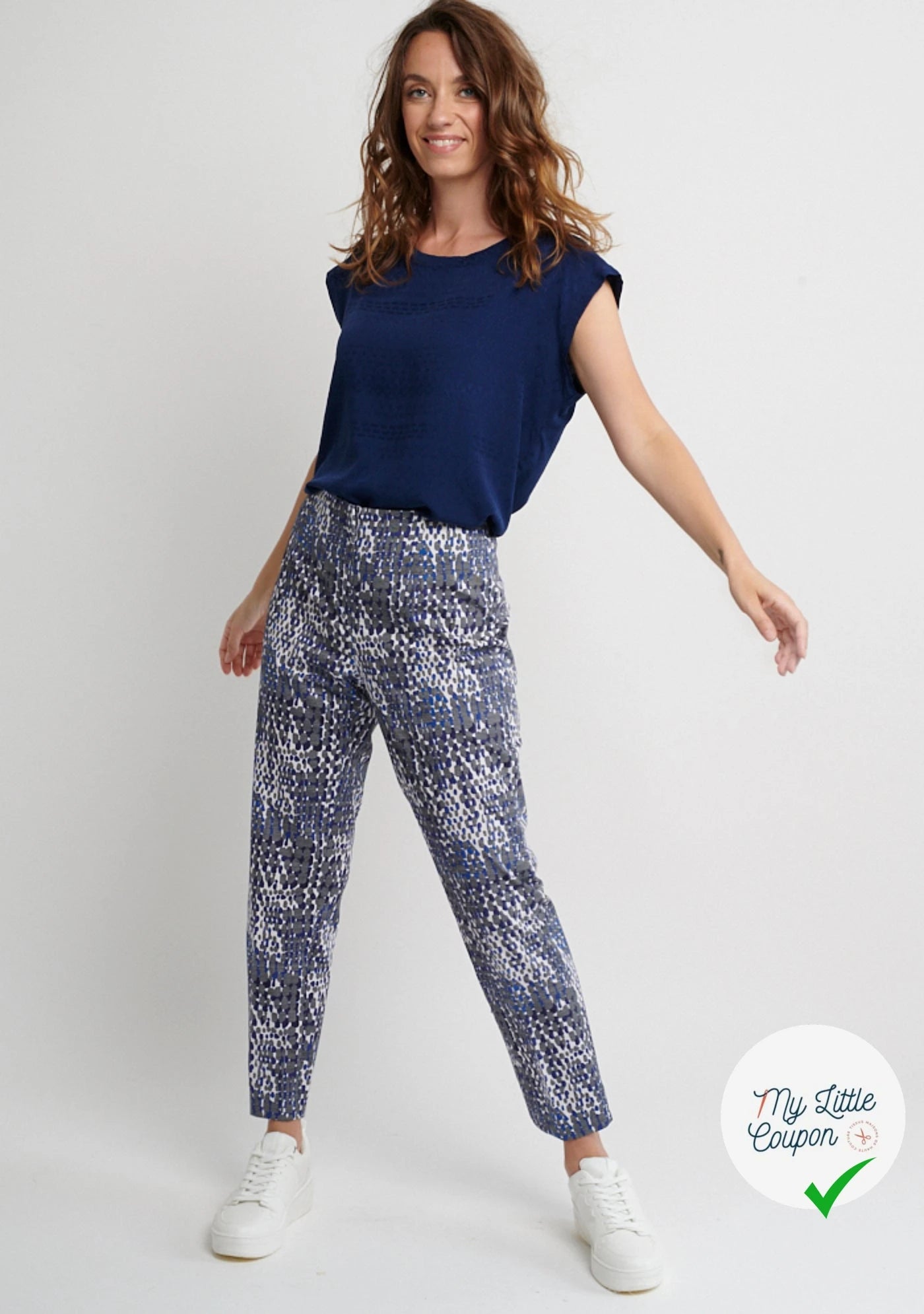 COTON STRETCH IMPRIMÉ CROCO BLEU ARTEMIDE CROCO - My Little Coupon