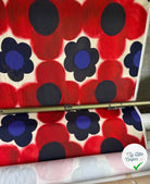 COTON STRETCH IMPRIMÉ FLEURS GRAPHIQUES ROUGE ARTEMIDE TWIGGY ROUGE - My Little Coupon