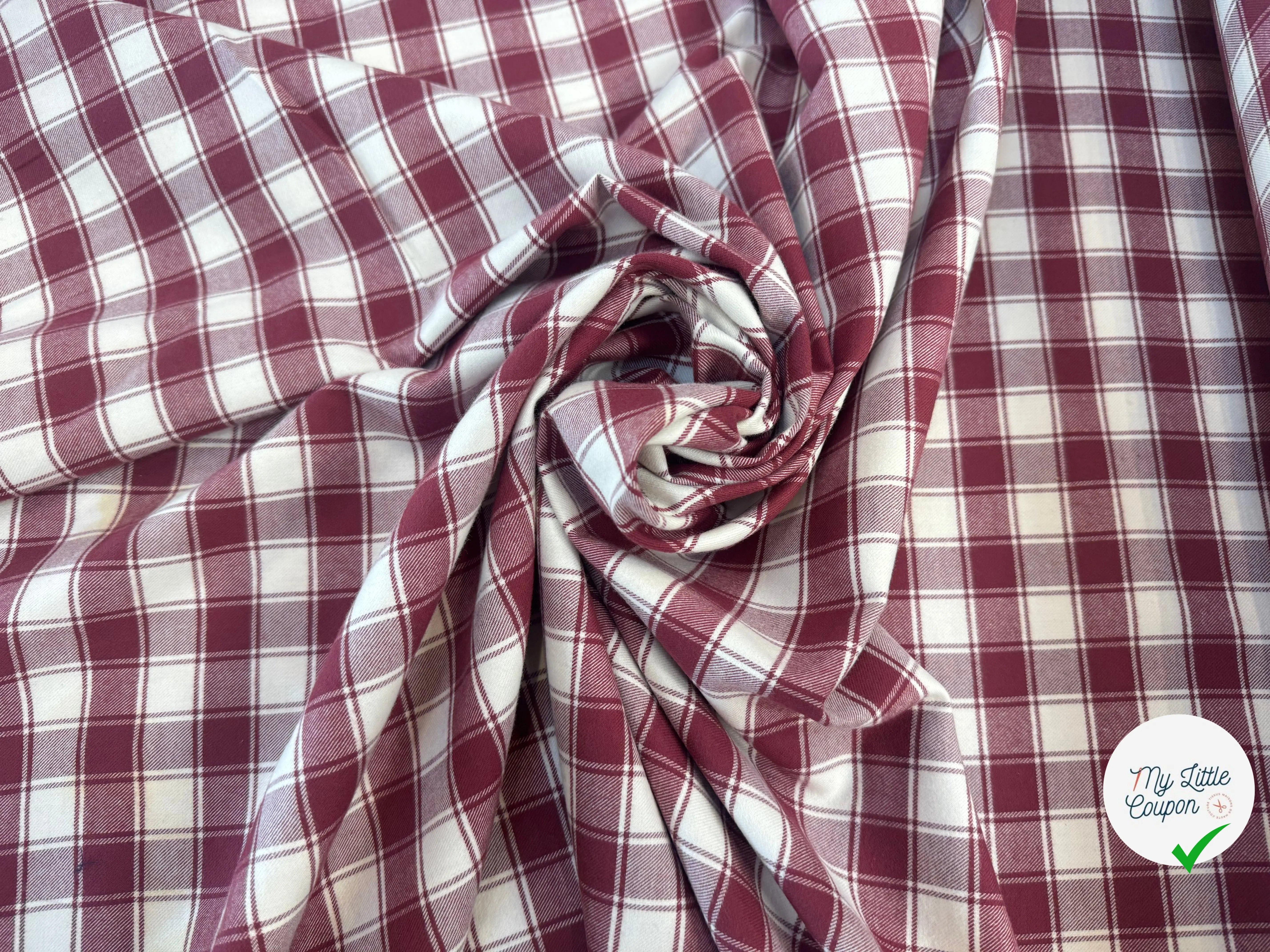 COTON TRAPPEUR A CARREAUX BLANC ET ROUGE - My Little Coupon