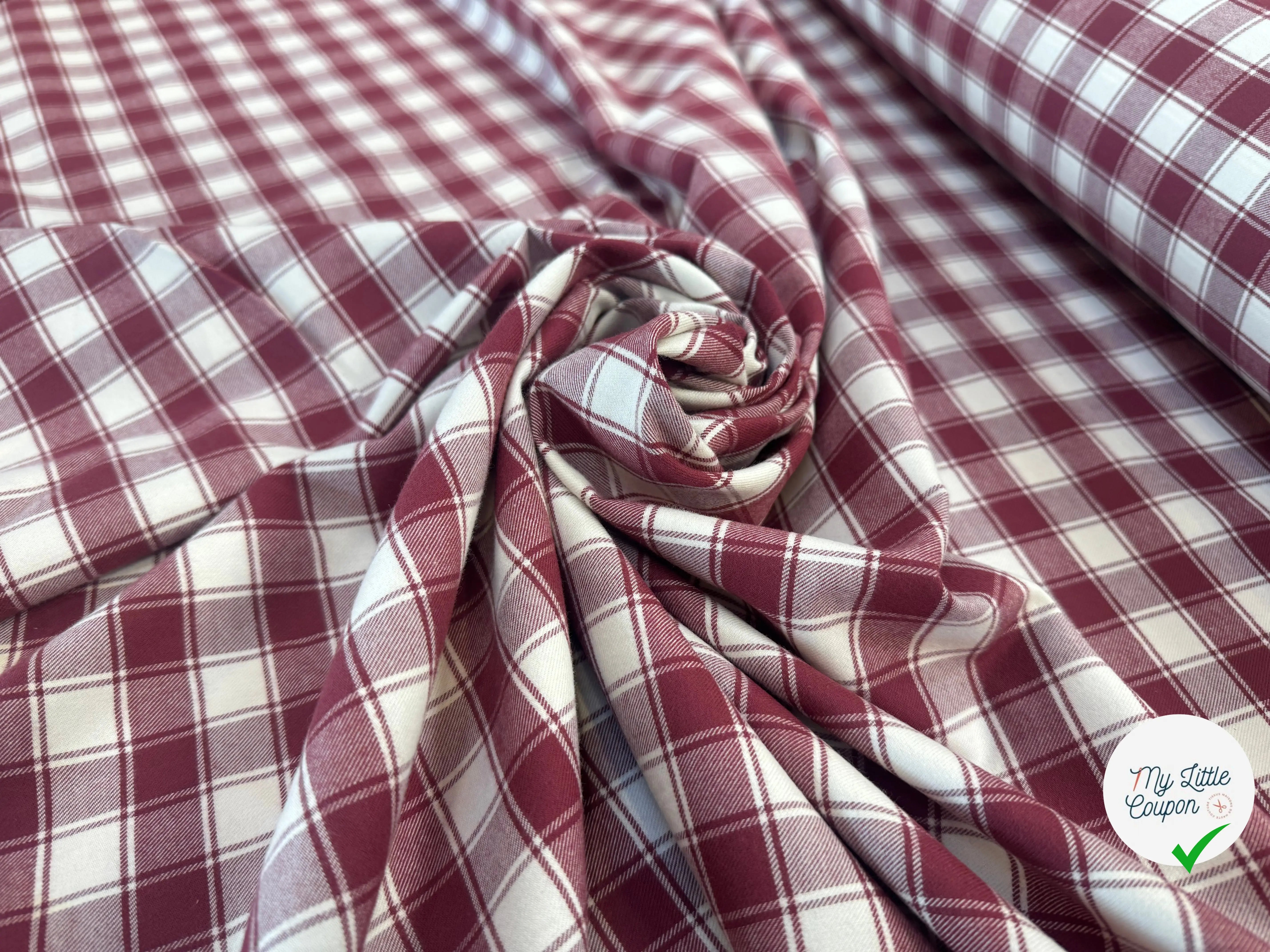 COTON TRAPPEUR A CARREAUX BLANC ET ROUGE - My Little Coupon