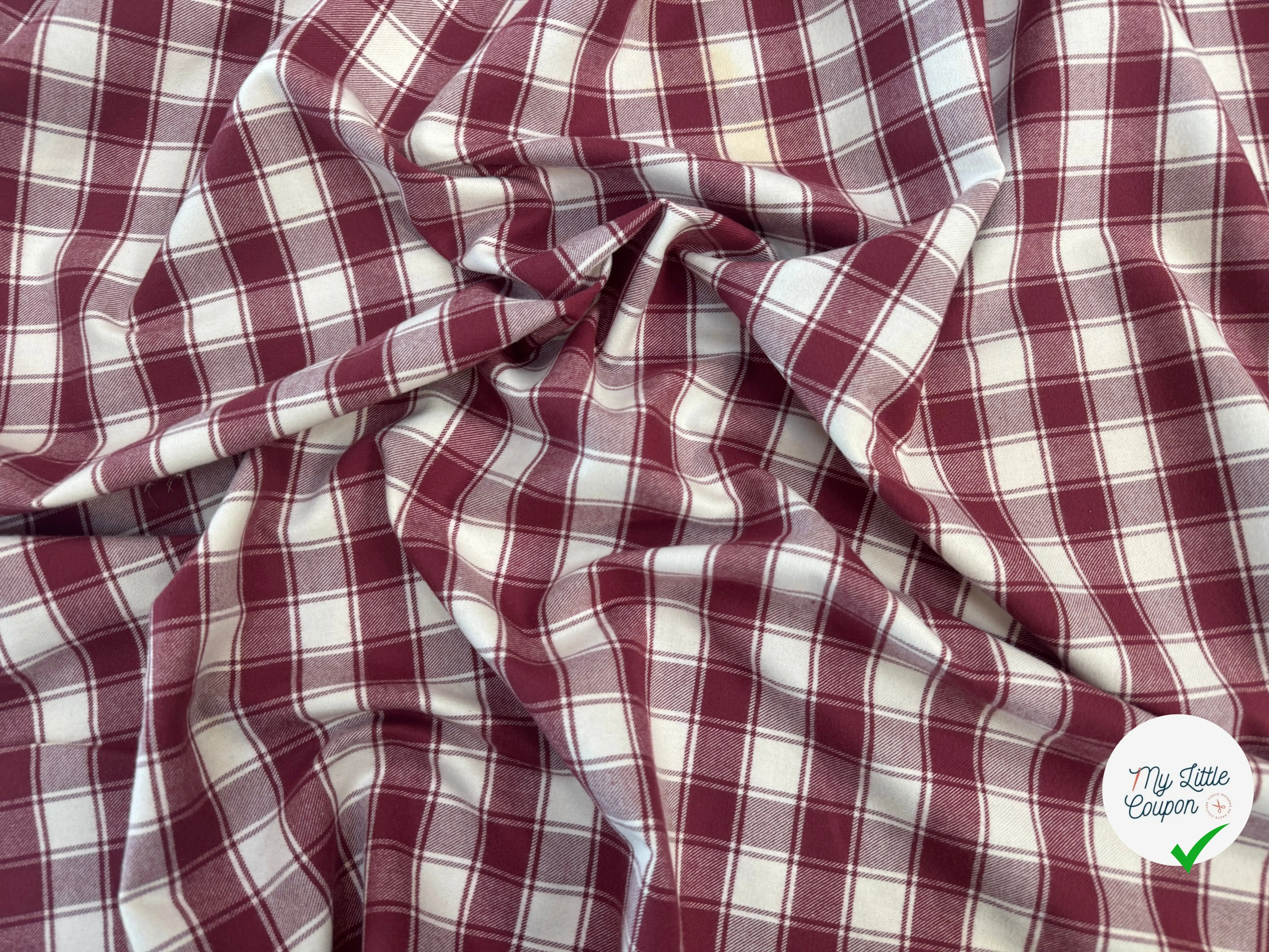 COTON TRAPPEUR A CARREAUX BLANC ET ROUGE - My Little Coupon