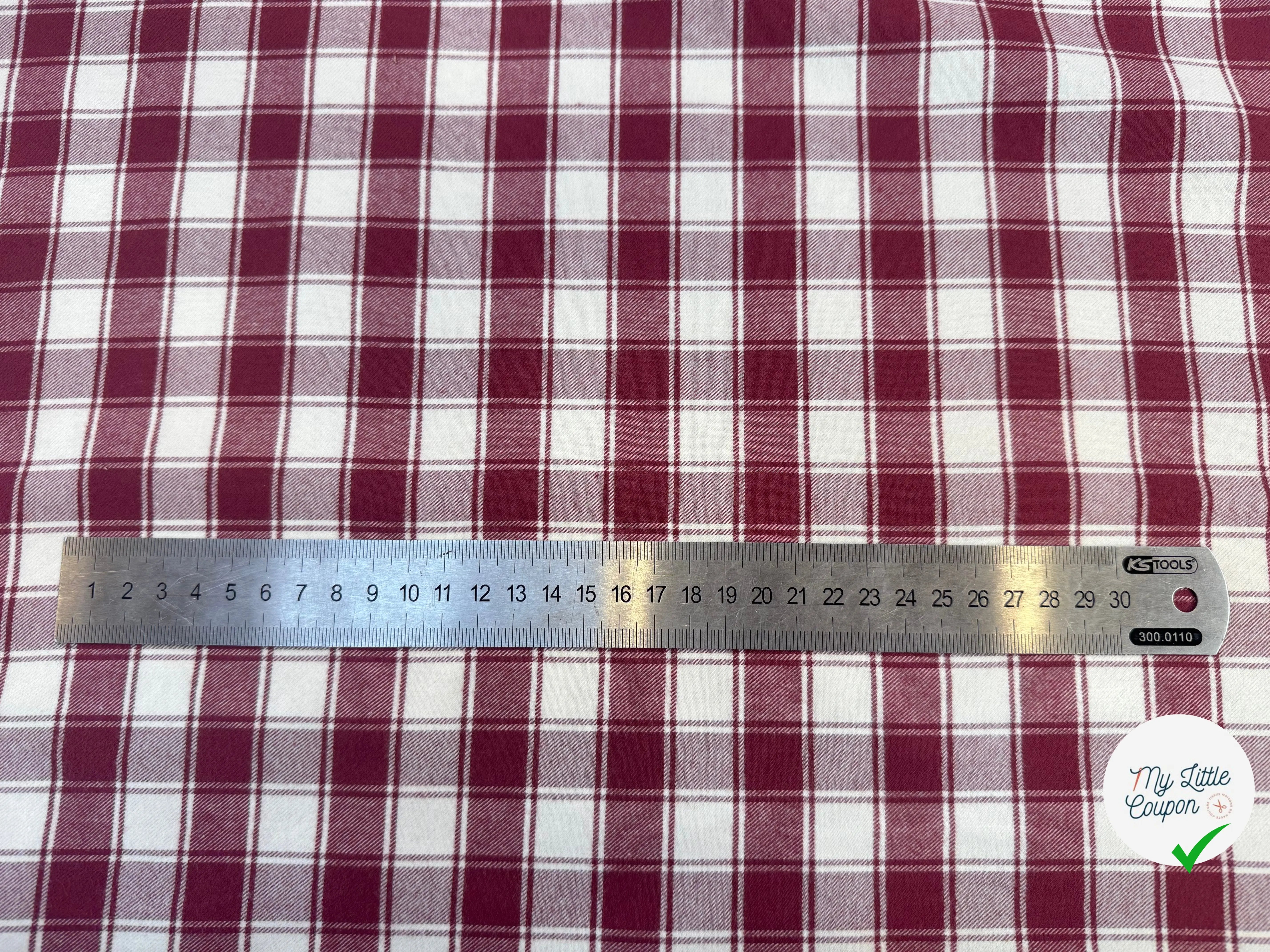 COTON TRAPPEUR A CARREAUX BLANC ET ROUGE - My Little Coupon
