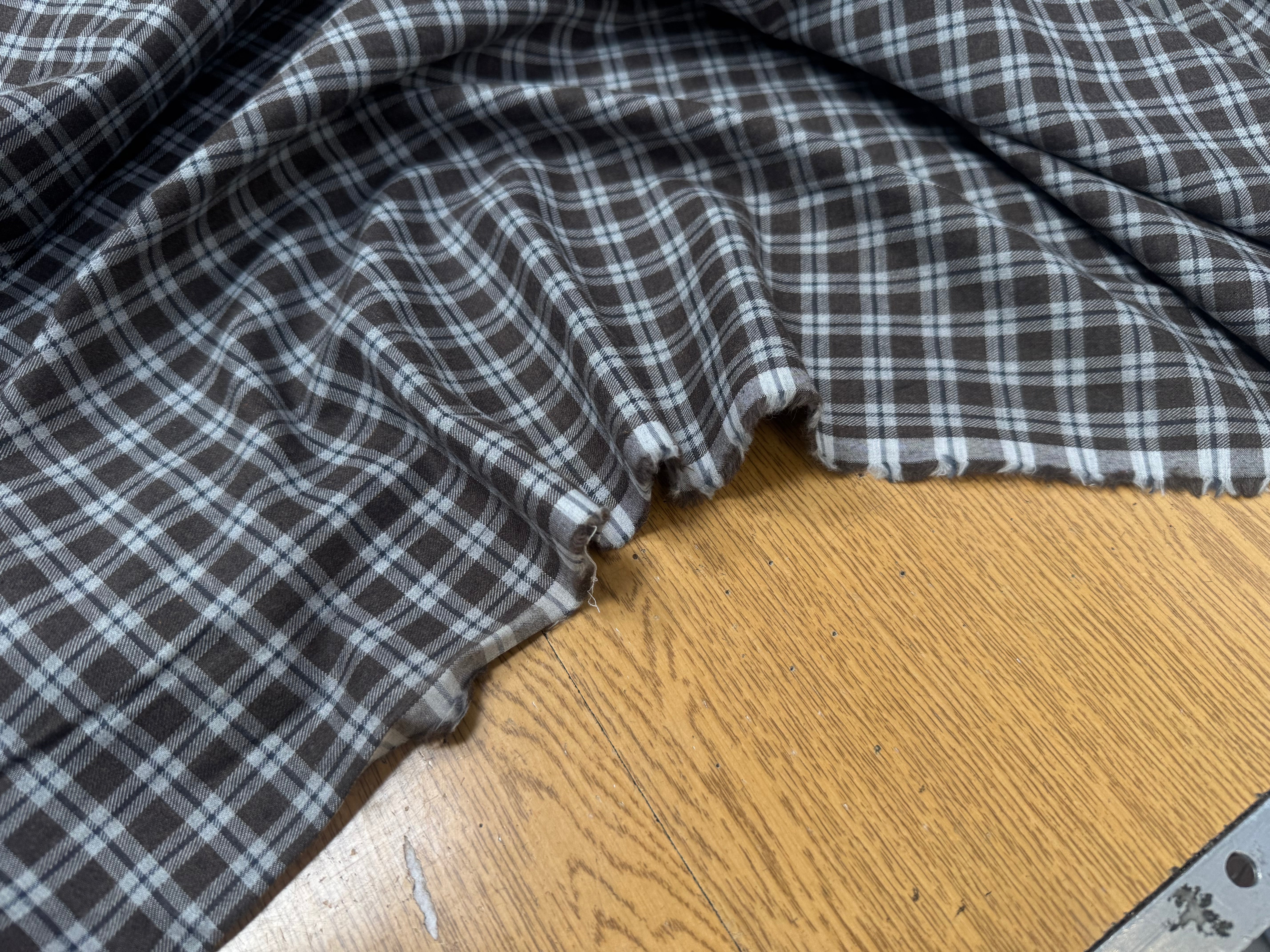 COTON TRAPPEUR CARREAUX MARRRON KAKI ET BLANC - My Little Coupon