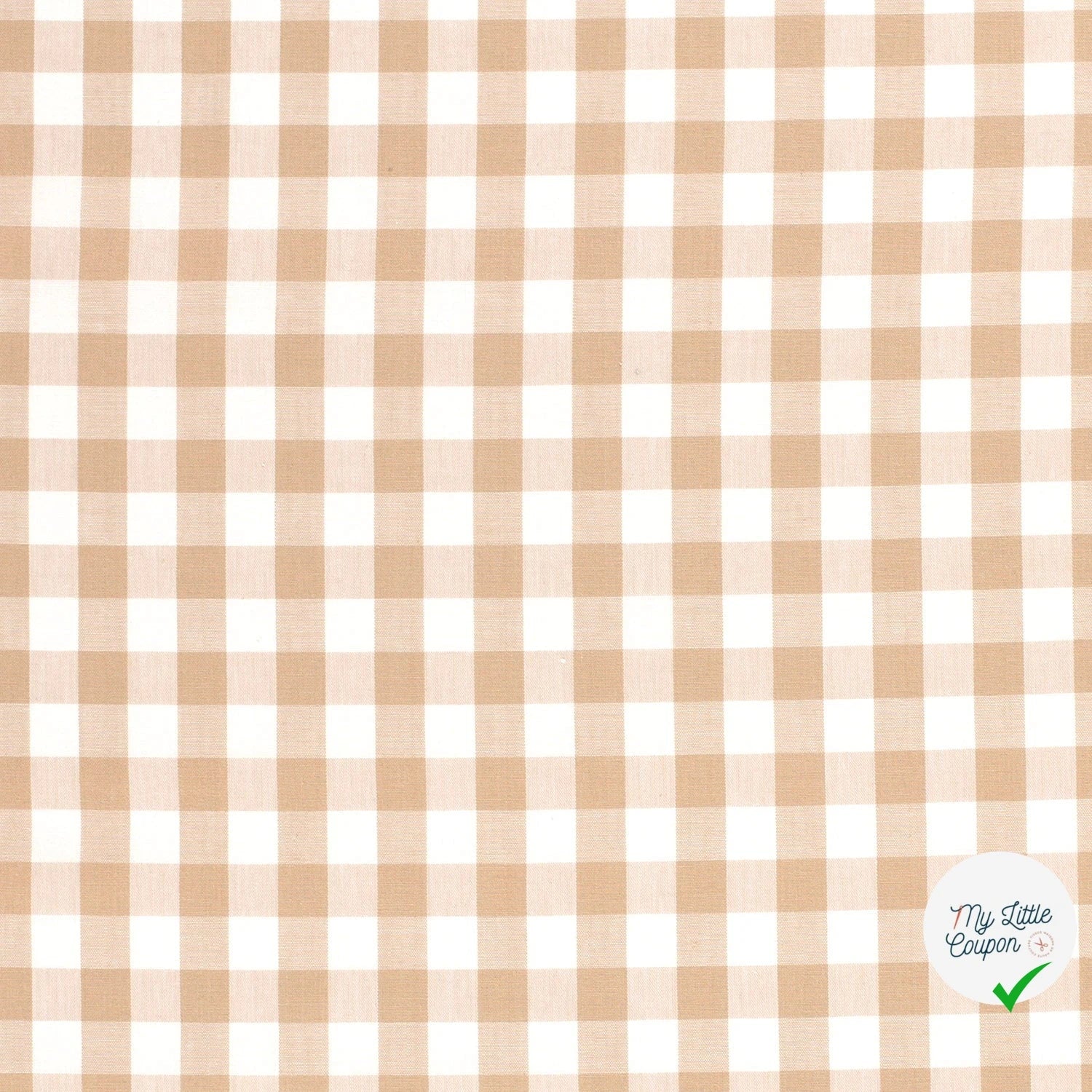 Coton vichy fil teint carreaux camel