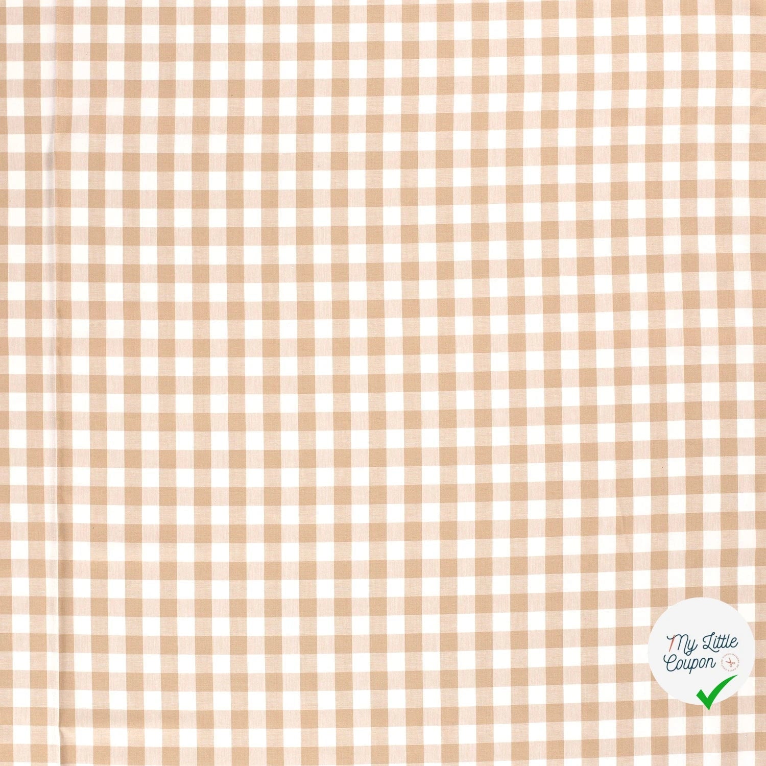 COTON VICHY FIL TEINT CARREAUX CAMEL - My Little Coupon