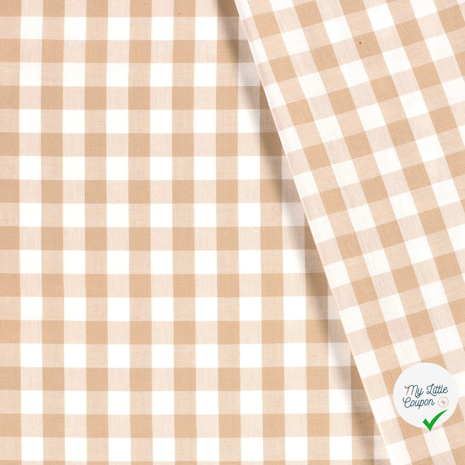 COTON VICHY FIL TEINT CARREAUX CAMEL - My Little Coupon