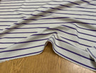 COTON VISCOSE BLANC CASSÉ RAYURES VIOLET - My Little Coupon
