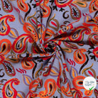 COTON VISCOSE CHAINE ET TRAME IMPRIMÉ PAISLEY LILAS - My Little Coupon