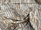 COTON VISCOSE EN CHAINE ET TRAME TISSU SLUB IMPRIMÉ ABSTRAIT MARRON TAUPE - My Little Coupon
