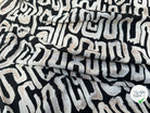 COTON VISCOSE EN CHAINE ET TRAME TISSU SLUB IMPRIMÉ ABSTRAIT NOIR - My Little Coupon