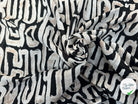 COTON VISCOSE EN CHAINE ET TRAME TISSU SLUB IMPRIMÉ ABSTRAIT NOIR - My Little Coupon