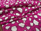 COTON VISCOSE EN CHAINE ET TRAME TISSU SLUB IMPRIMÉ POIS FUCHSIA - My Little Coupon