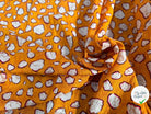 COTON VISCOSE EN CHAINE ET TRAME TISSU SLUB IMPRIMÉ POIS OCRE - My Little Coupon