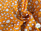 COTON VISCOSE EN CHAINE ET TRAME TISSU SLUB IMPRIMÉ POIS OCRE - My Little Coupon