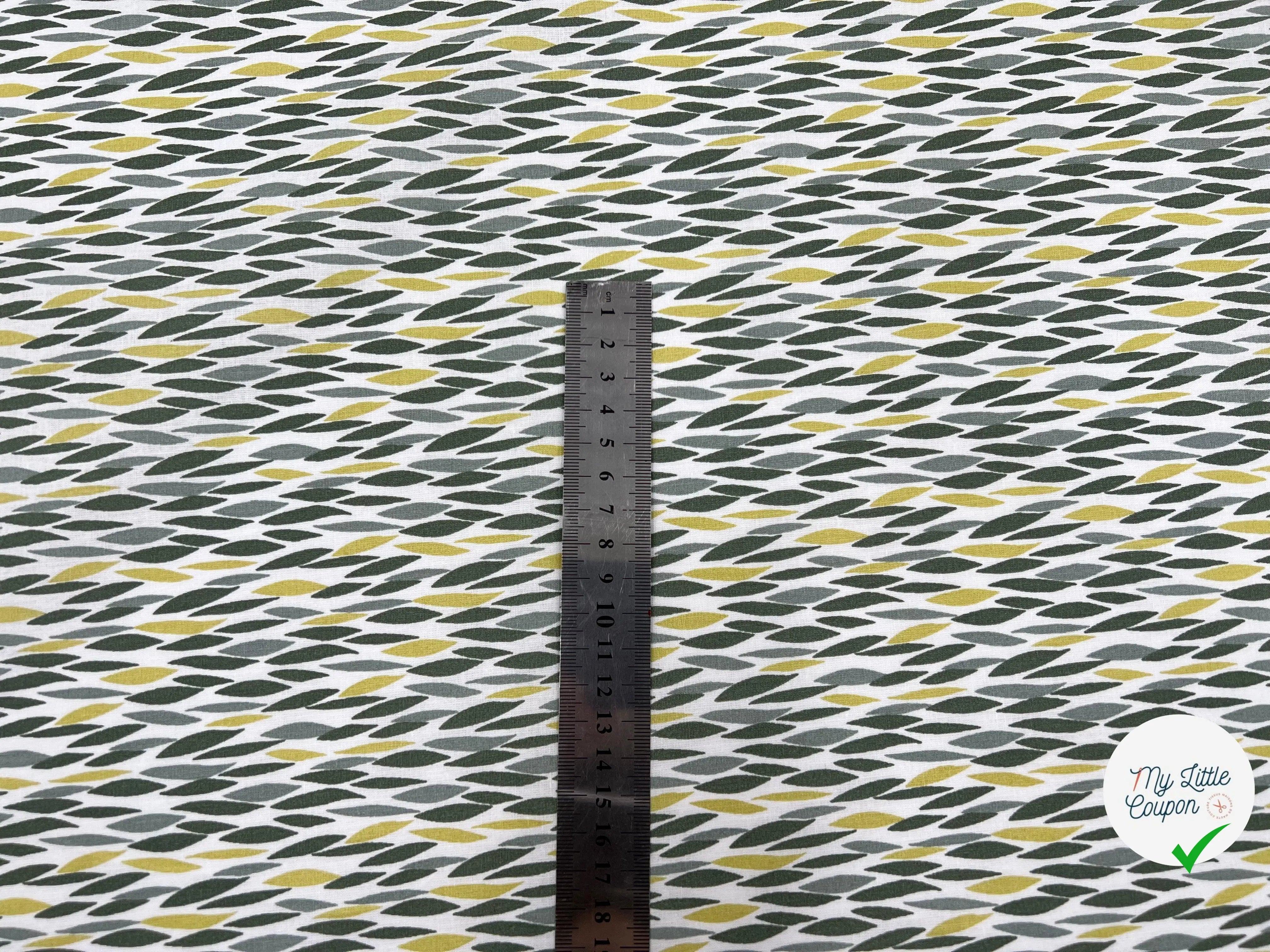 COTONNADE BADIAN BLANC KAKI - My Little Coupon - tissu - coudre