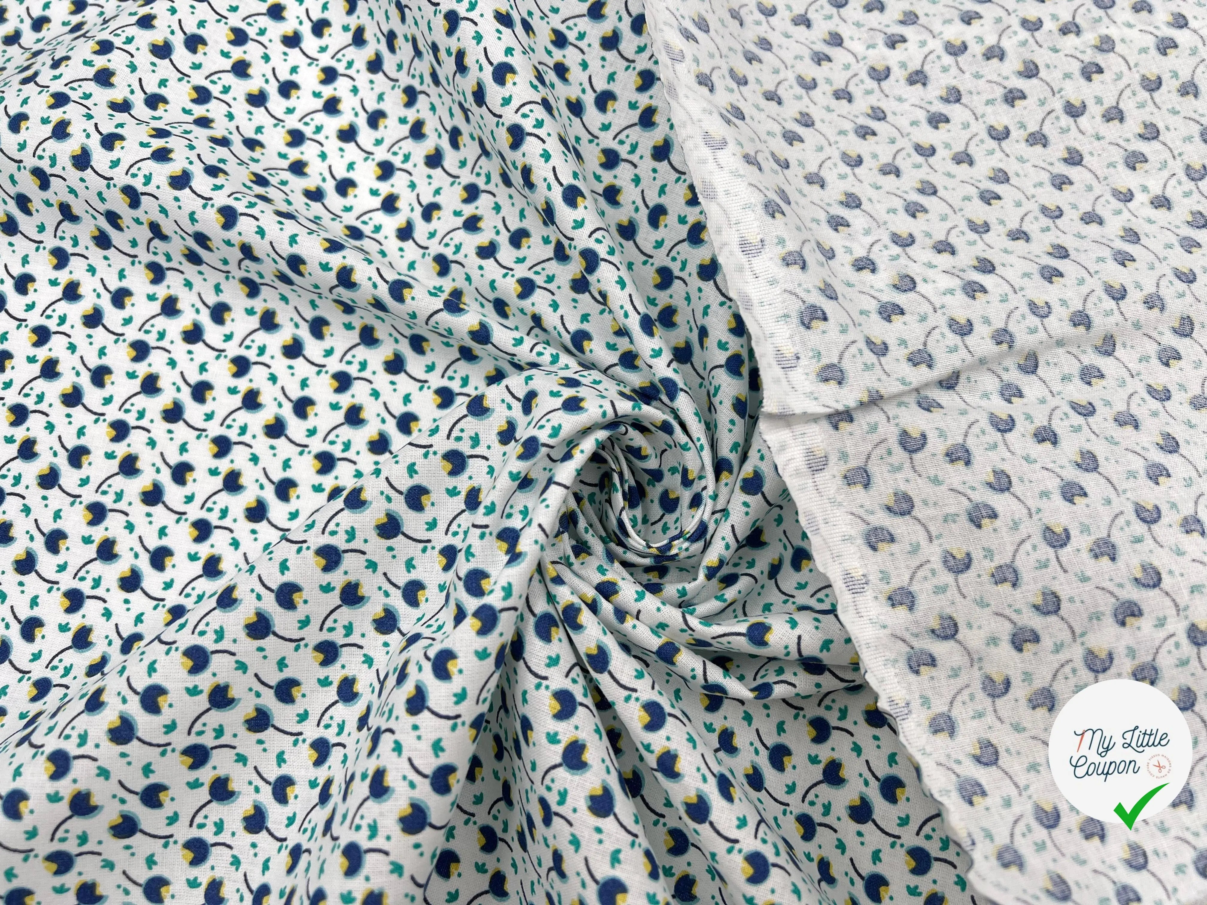 COTONNADE BLEU LAGOON - My Little Coupon - tissu - coudre