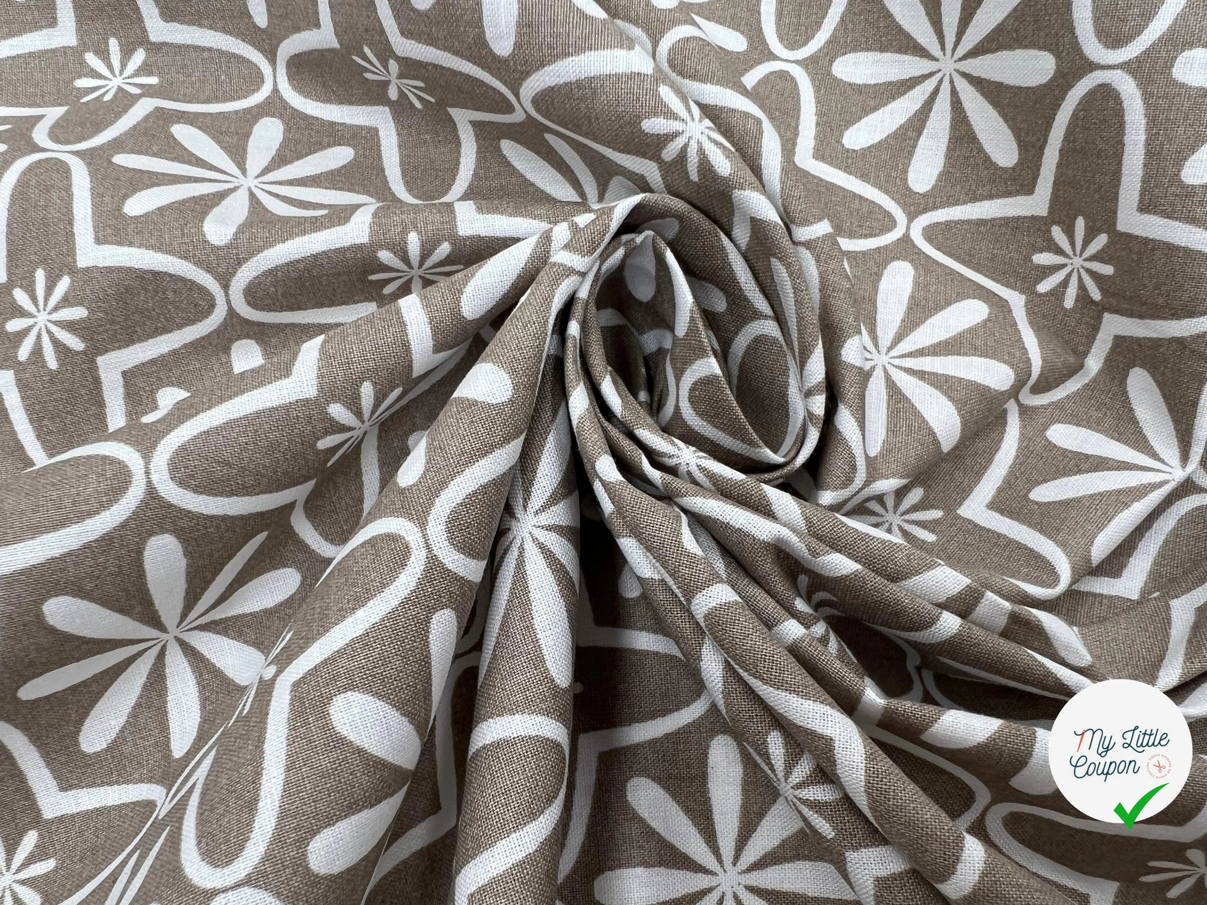 COTONNADE CHAYA TAUPE BEIGE - My Little Coupon - tissu - coudre