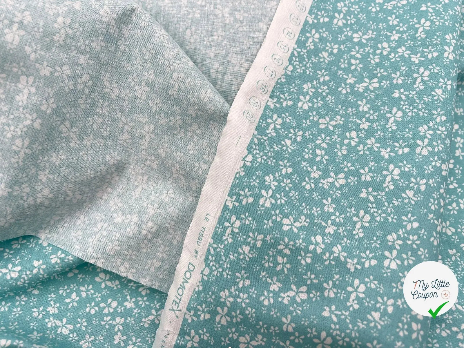 COTONNADE DIFATTI MENTHE ET BLANC - My Little Coupon - tissu - coudre