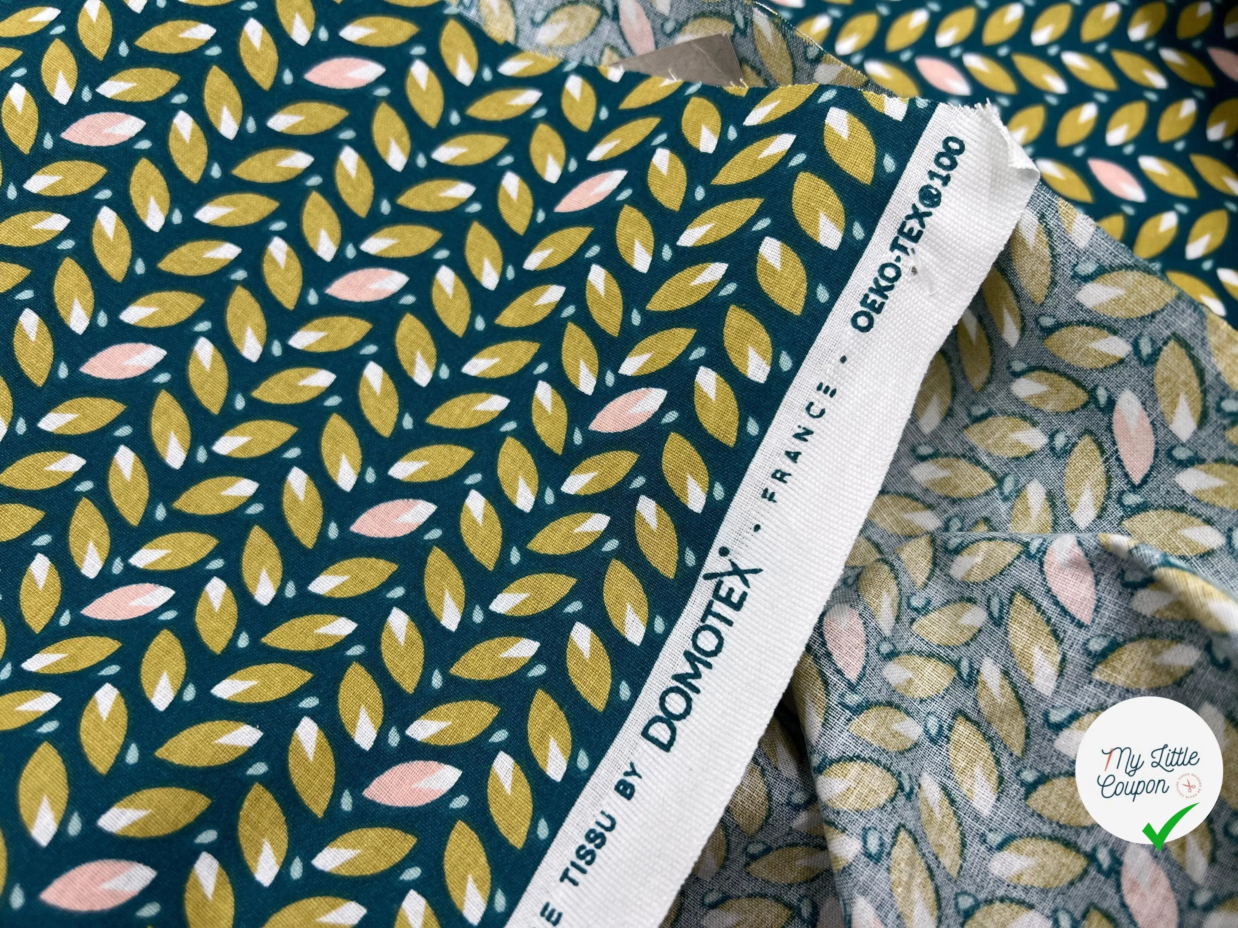 COTONNADE EHUA PAON MOUTARDE - My Little Coupon - tissu - coudre