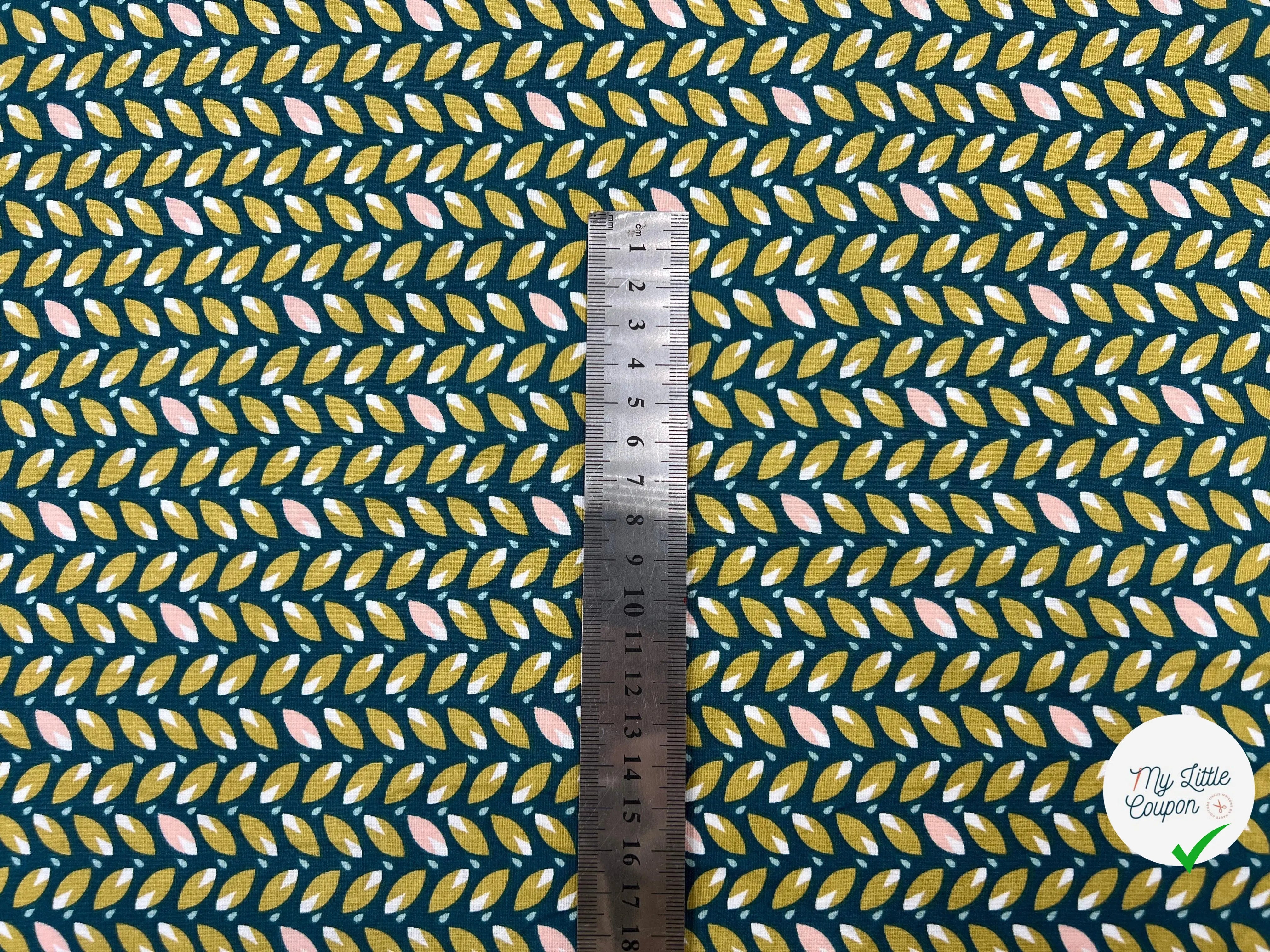 COTONNADE EHUA PAON MOUTARDE - My Little Coupon - tissu - coudre