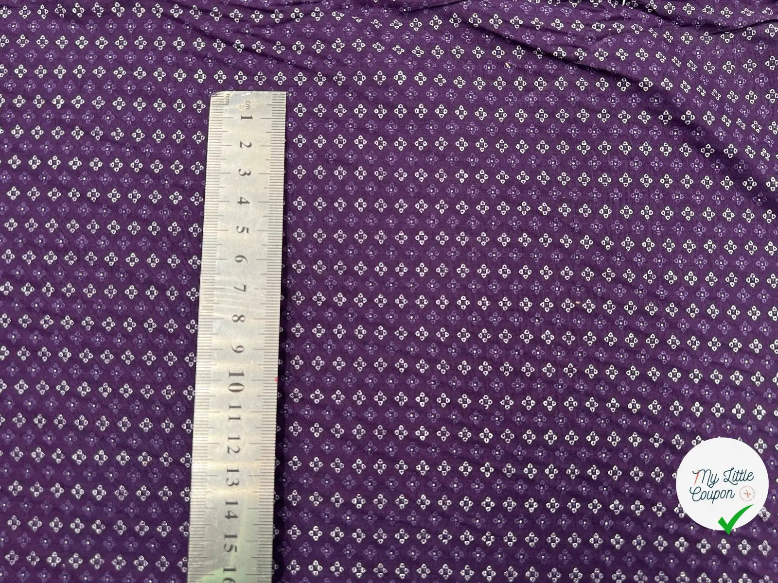 COTONNADE FERMIÈRE IMPRIMÉ DE PETITS FLEURS-BLASONS VIOLET - My Little Coupon - tissu - coudre