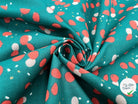 COTONNADE GOUTTES ORANGE SUR VERT - My Little Coupon - tissu - coudre
