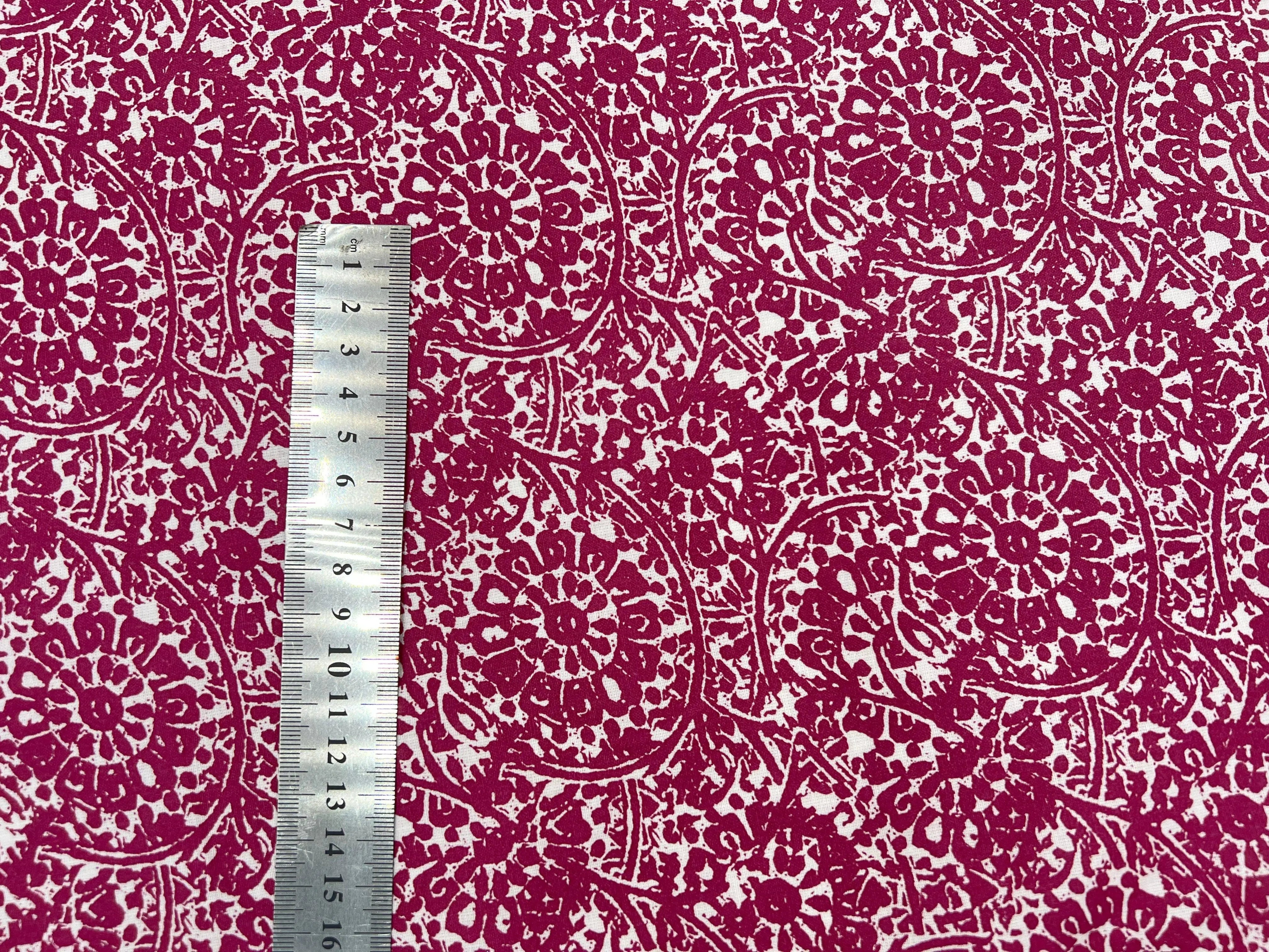 COTONNADE GURMIT ECRU ET AMARANTE - My Little Coupon - tissu - coudre