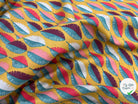 COTONNADE IMPRIMÉE FEUILLES MULTICOLORE FOND MOUTARDE - My Little Coupon - tissu - coudre