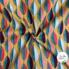 COTONNADE IMPRIMÉE FEUILLES MULTICOLORE FOND MOUTARDE - My Little Coupon - tissu - coudre