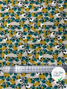 COTONNADE JOLIES FLEURS ÉMERAUDES FOND BEIGE - My Little Coupon - tissu - coudre