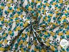 COTONNADE JOLIES FLEURS ÉMERAUDES FOND BEIGE - My Little Coupon - tissu - coudre