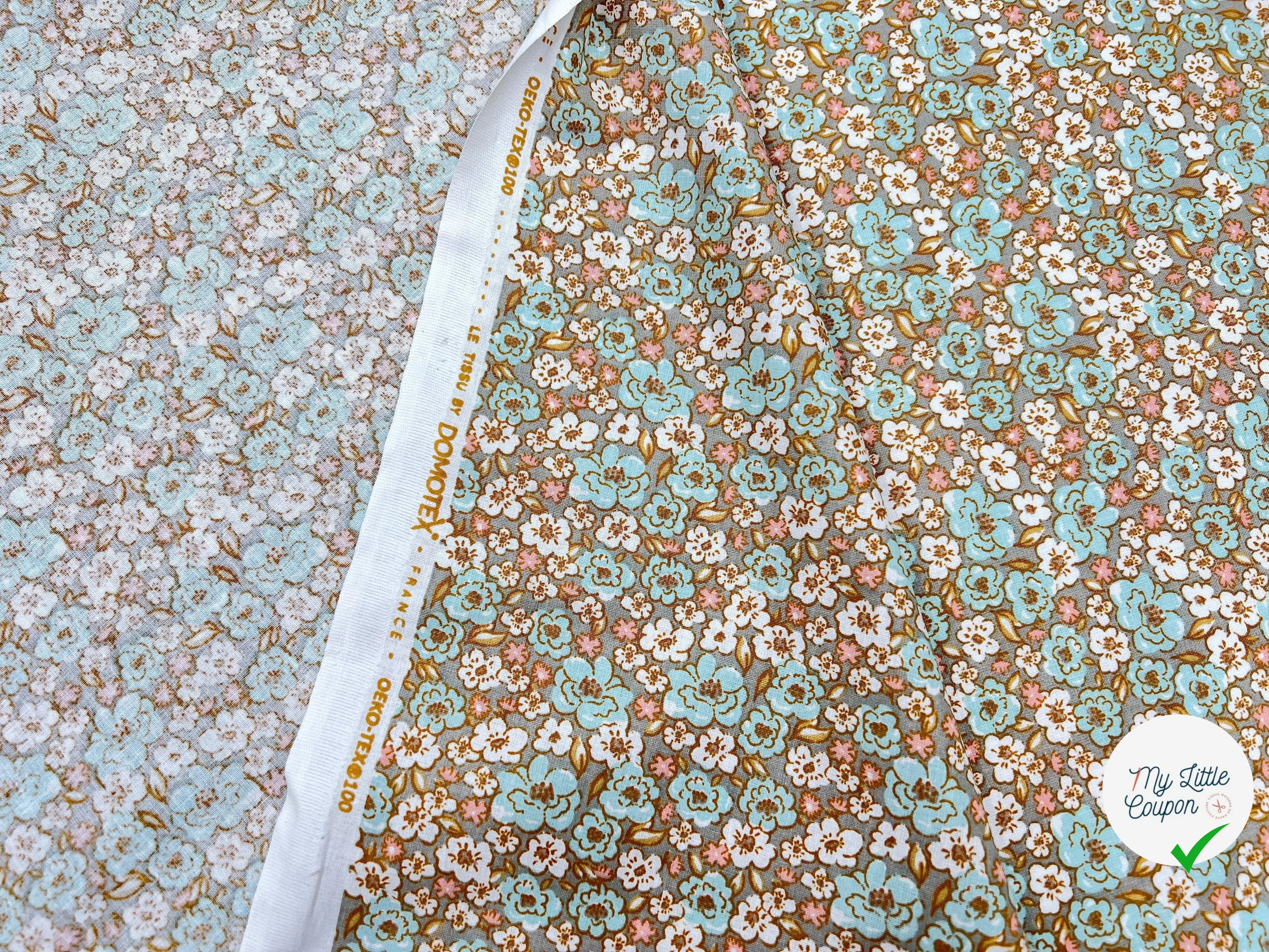 COTONNADE KALMIA LIN ET CELADON - My Little Coupon - tissu - coudre