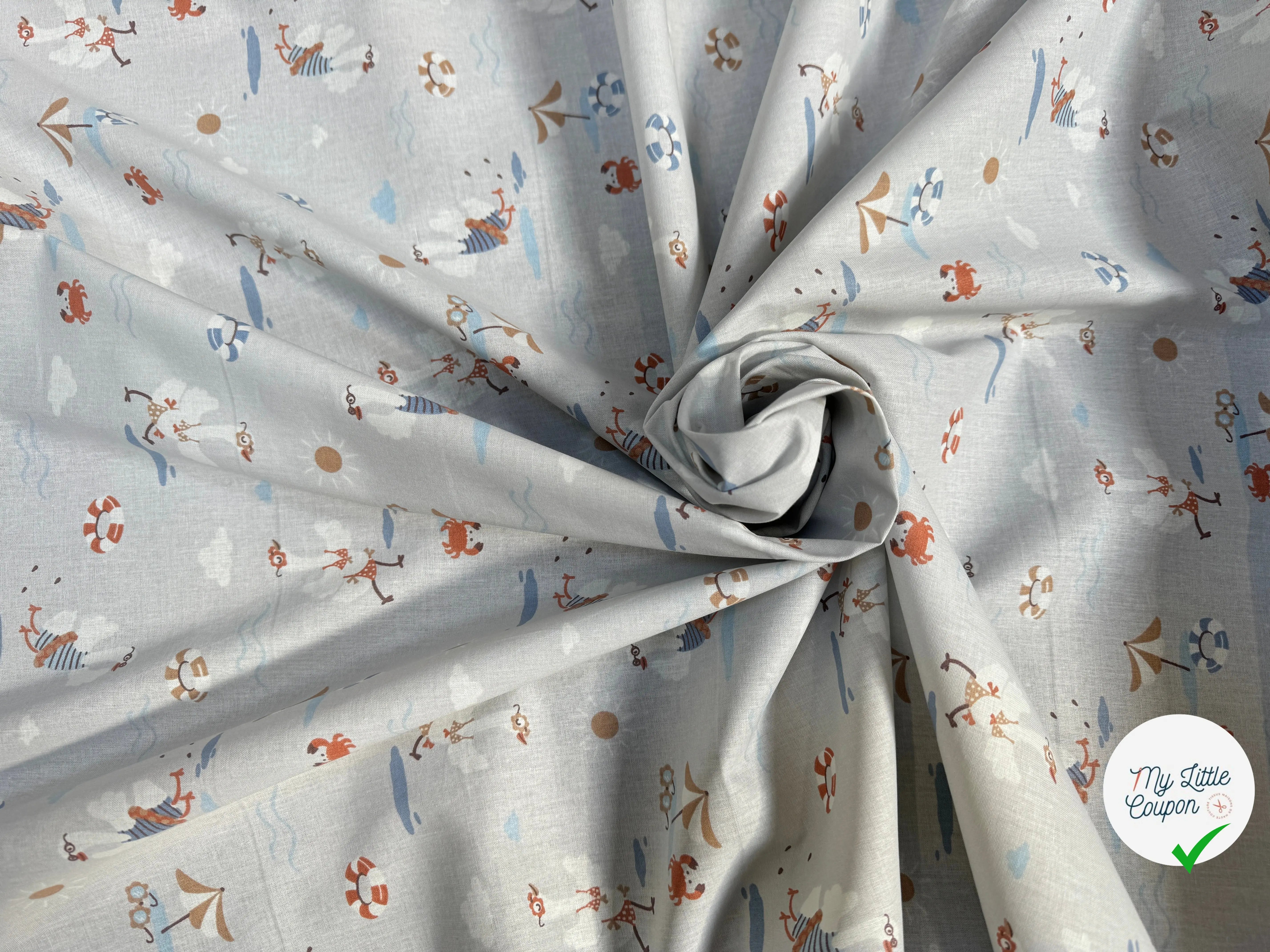 COTONNADE LABAULE GRIS / BLEU 1U Y2PAP 150 - My Little Coupon