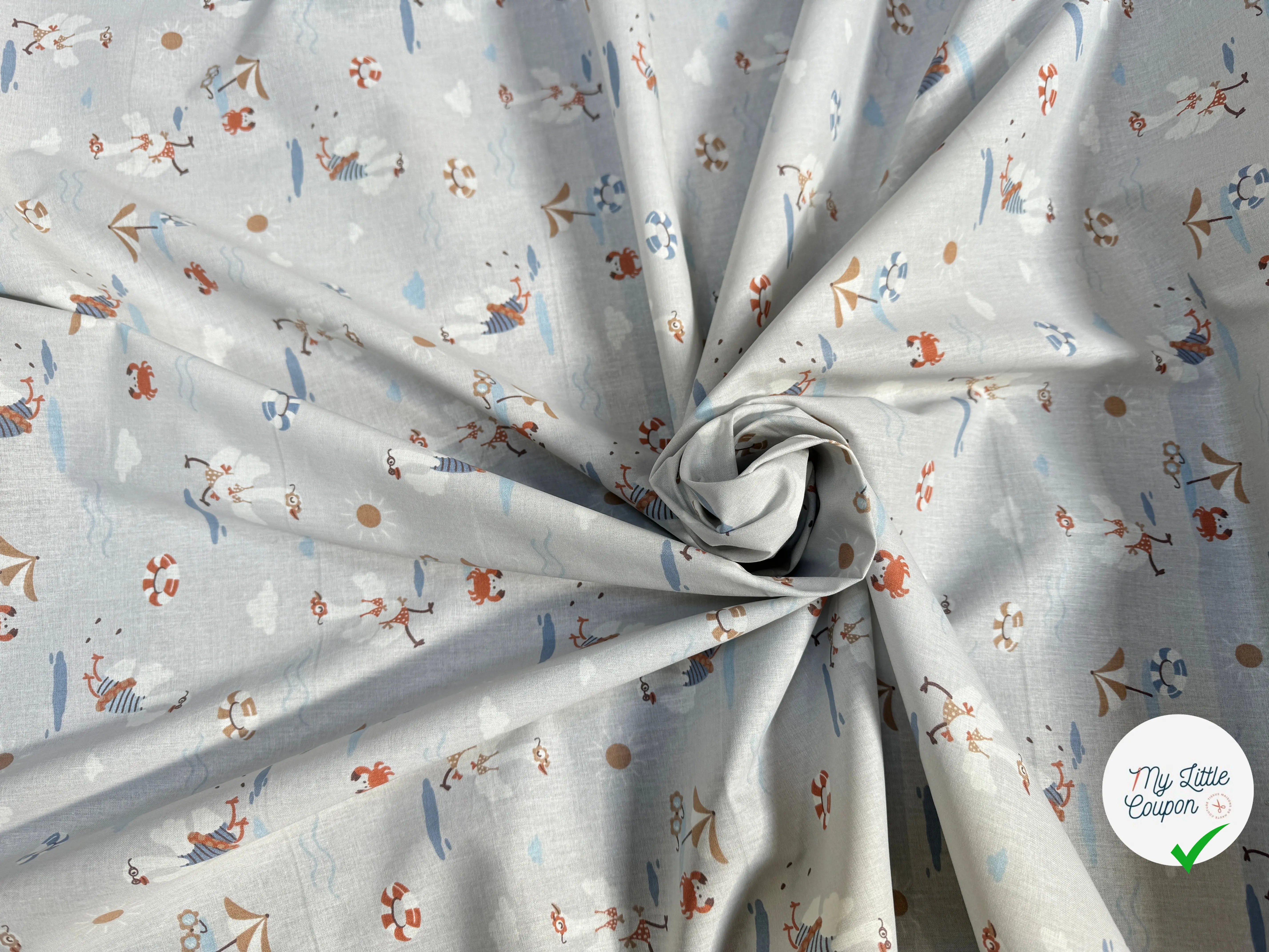 COTONNADE LABAULE GRIS / BLEU 1U Y2PAP 150 - My Little Coupon