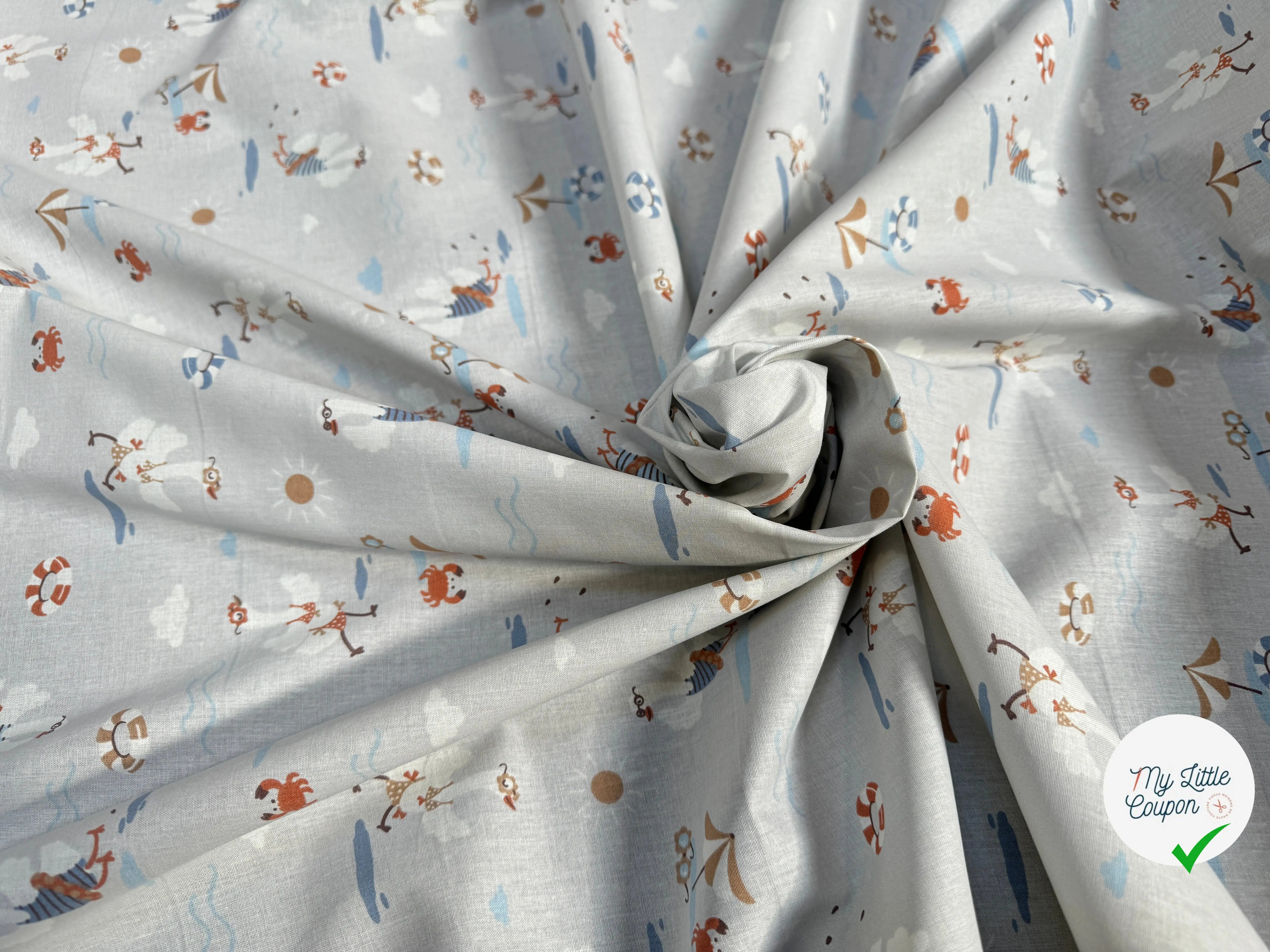 COTONNADE LABAULE GRIS / BLEU 1U Y2PAP 150 - My Little Coupon