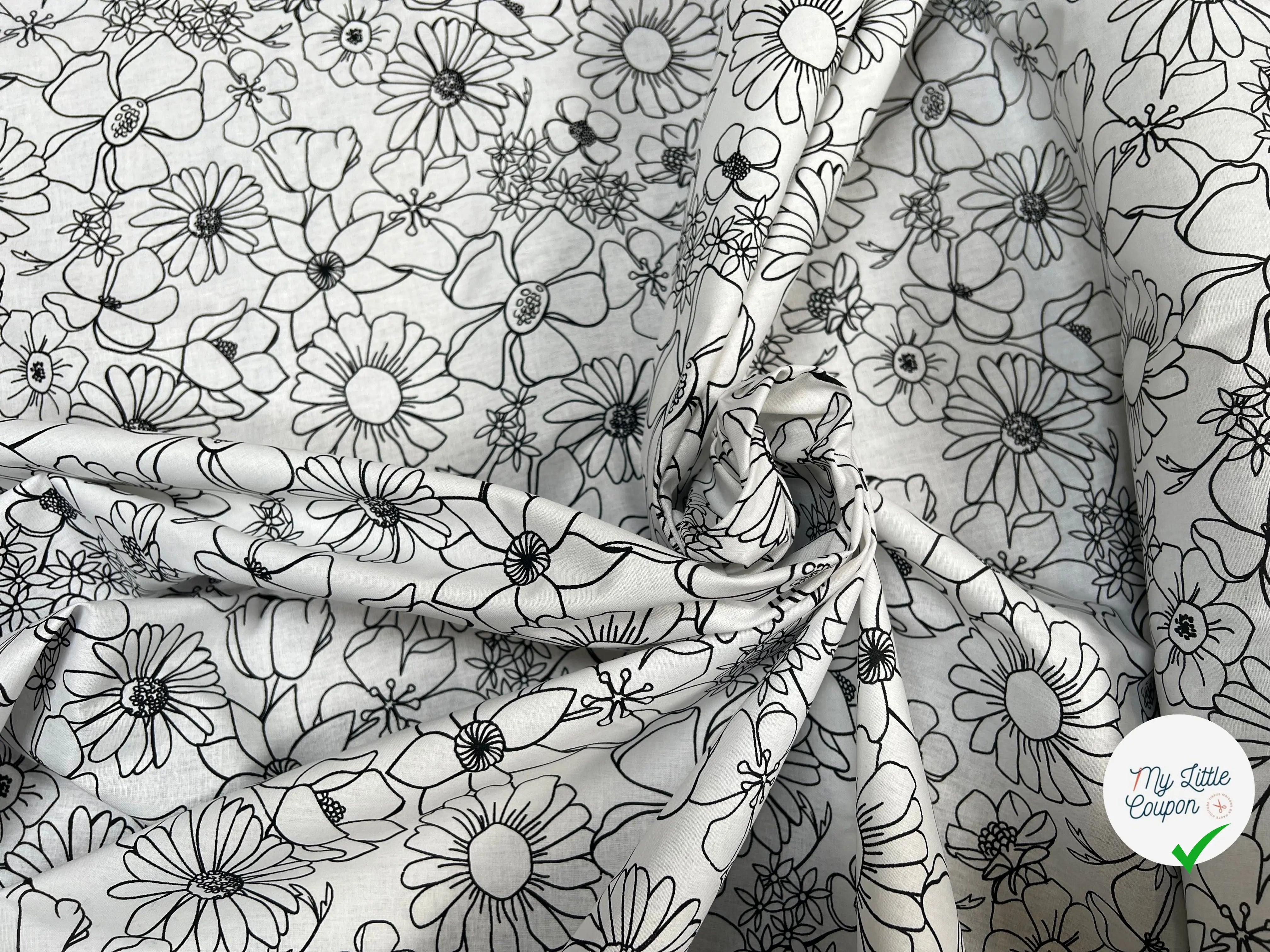COTONNADE LYCOLIA BLANC / NOIR 1B D1X 150 - My Little Coupon