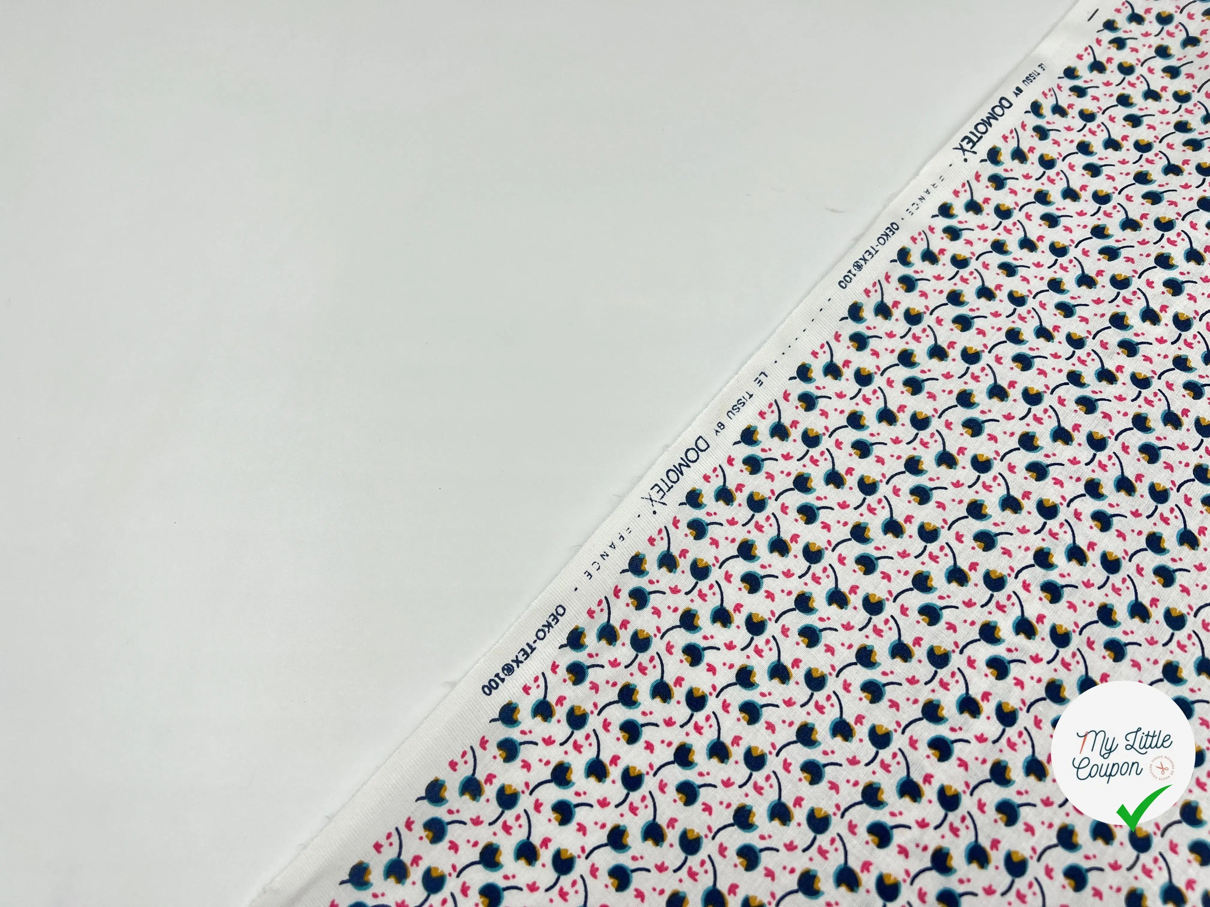 COTONNADE MARINE ET BEGONIA - My Little Coupon - tissu - coudre