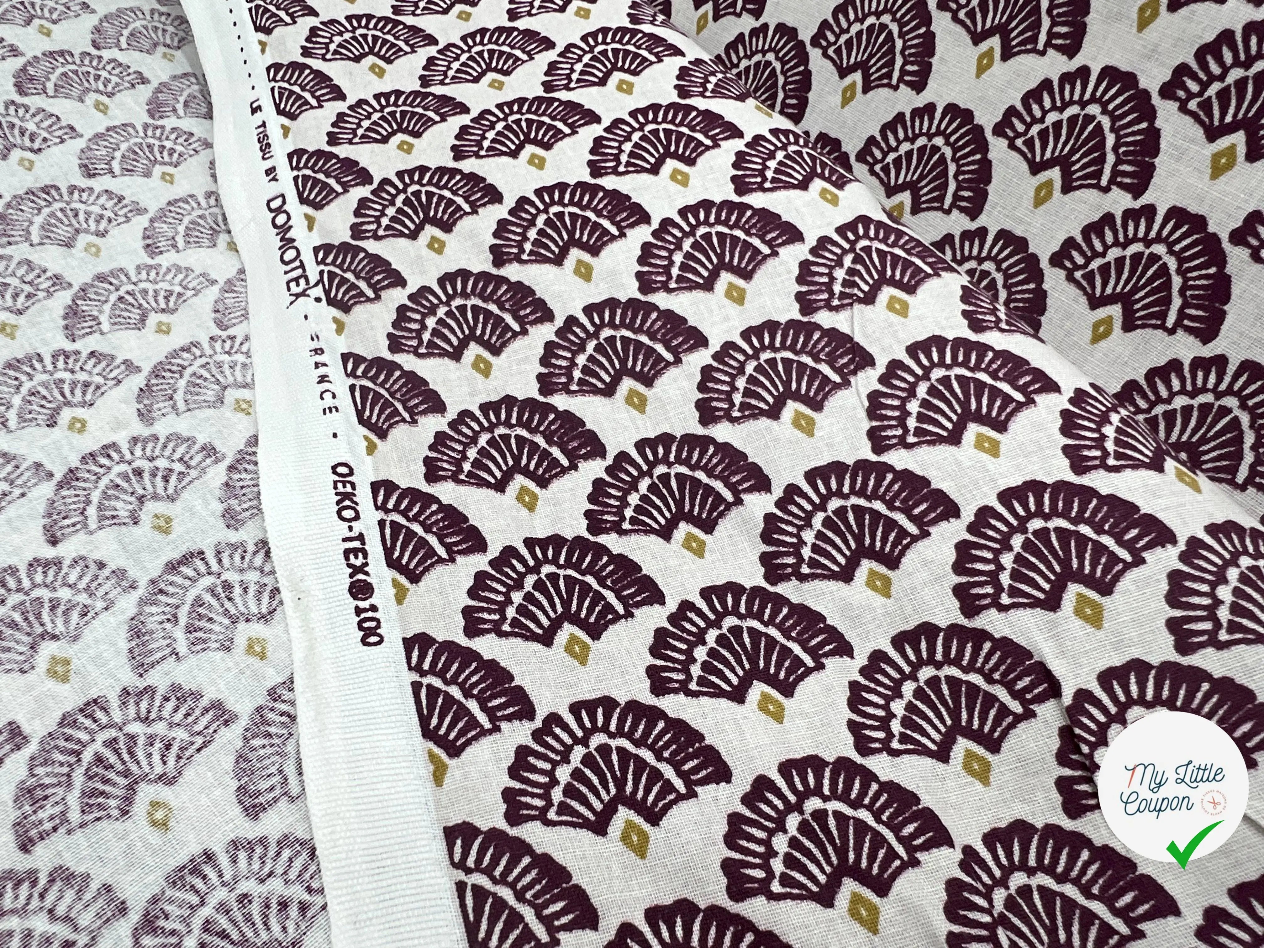 COTONNADE MAYUR ECRU AMARANTE - My Little Coupon - tissu - coudre