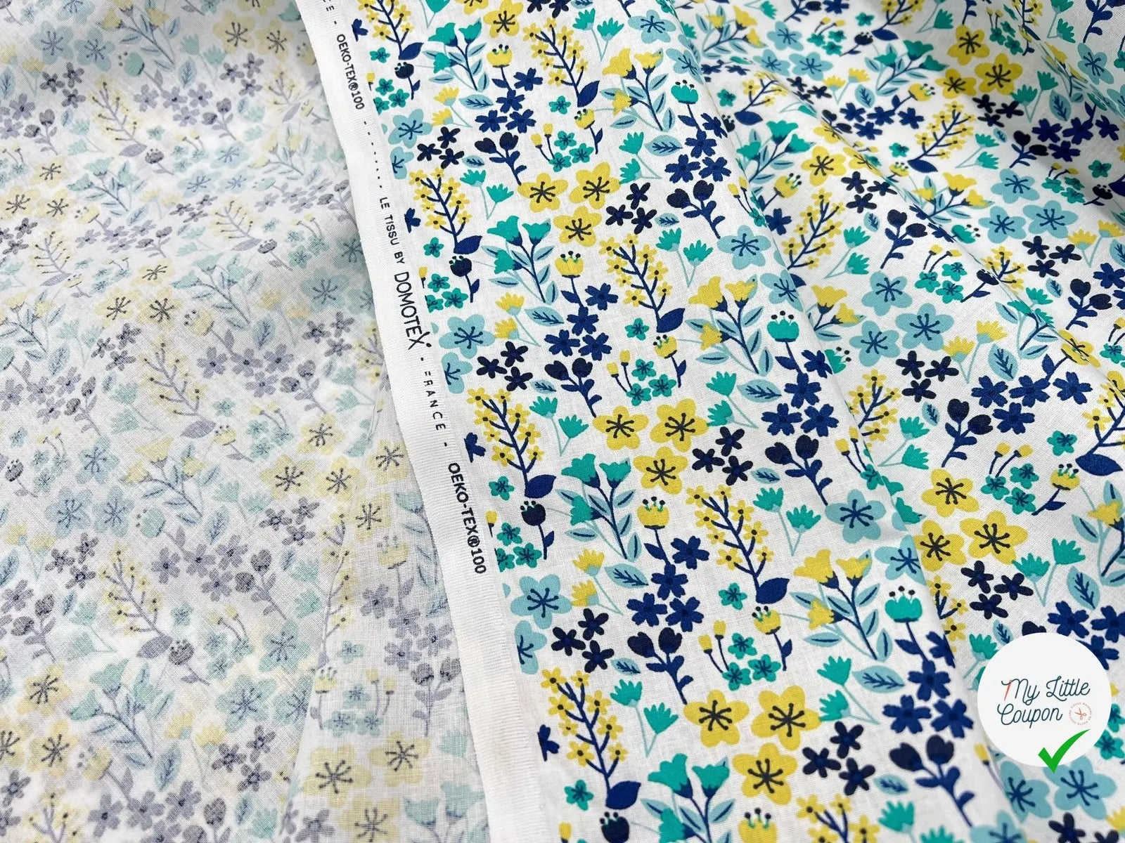 COTONNADE MILLY BLEU & LAGON - My Little Coupon - tissu - coudre
