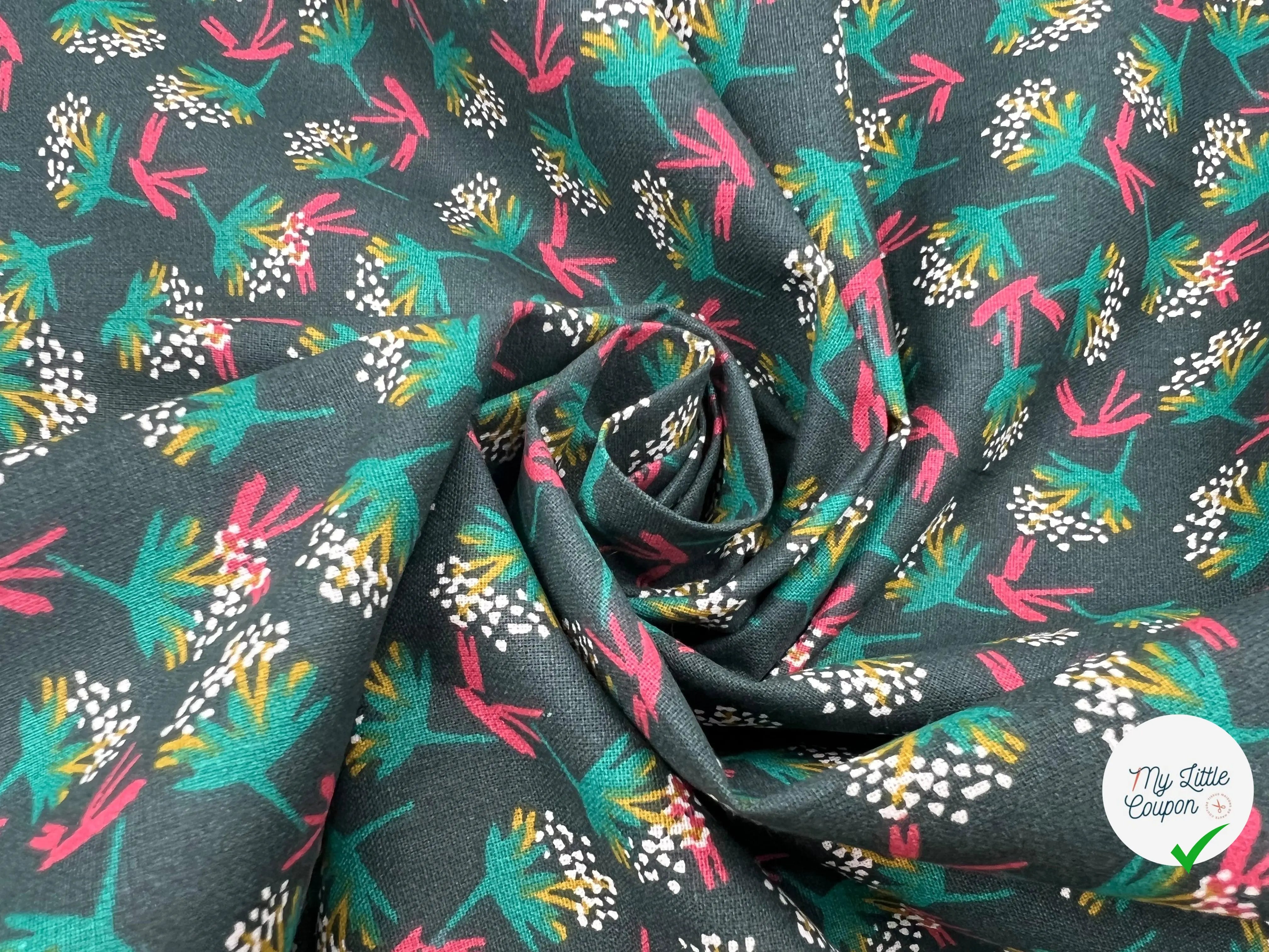COTONNADE OMBILO CYPRES / EMERAUDE - My Little Coupon - tissu - coudre