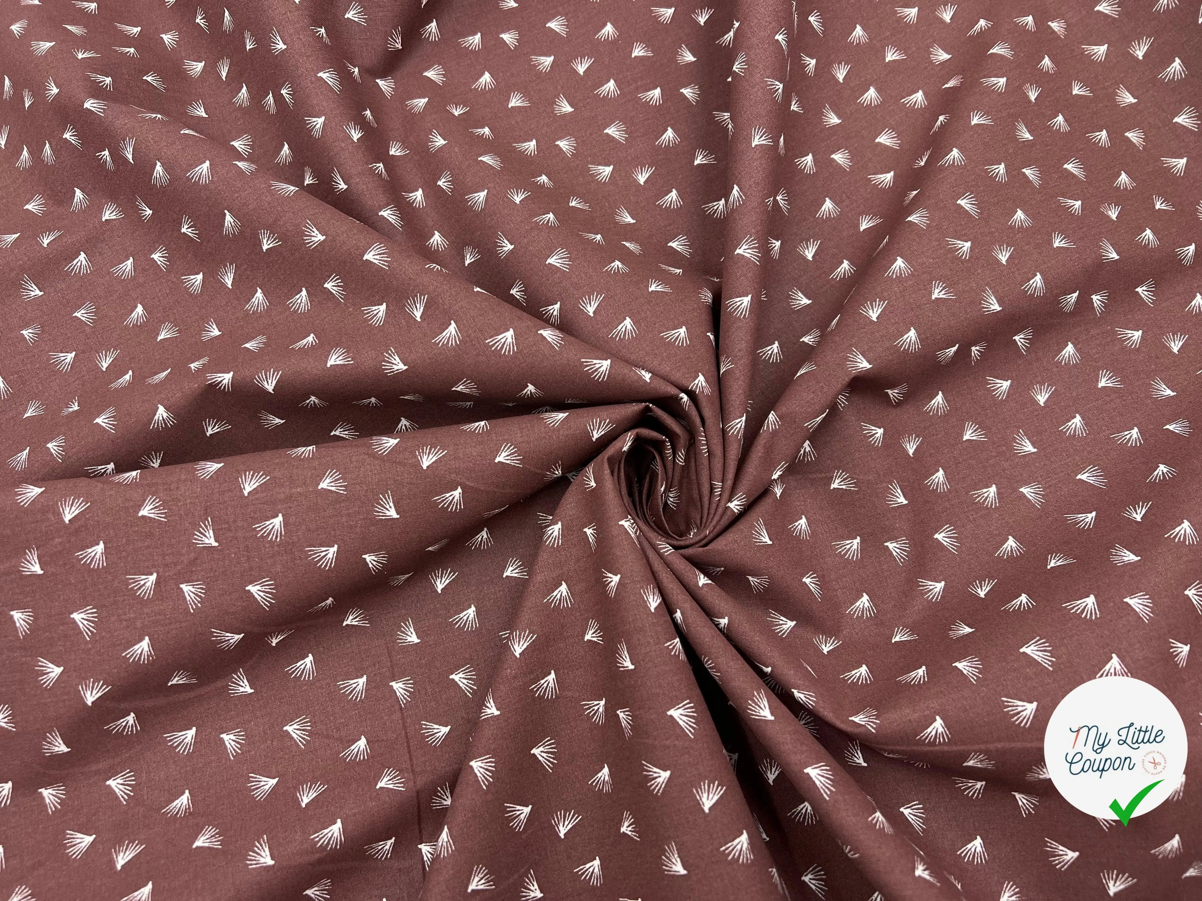 COTONNADE PIPSON PRUNE MARRON BLANC - My Little Coupon - tissu - coudre