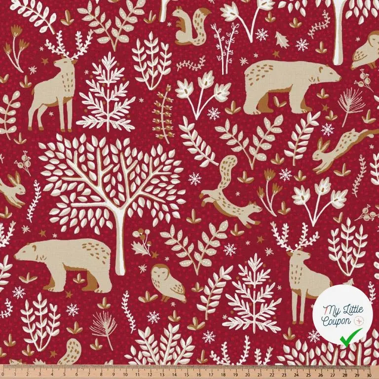 COTONNADE ROVALIA ROUGE / BEIGE 1E Y1 150 - My Little Coupon