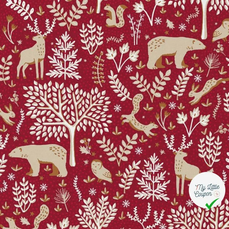 COTONNADE ROVALIA ROUGE / BEIGE 1E Y1 150 - My Little Coupon