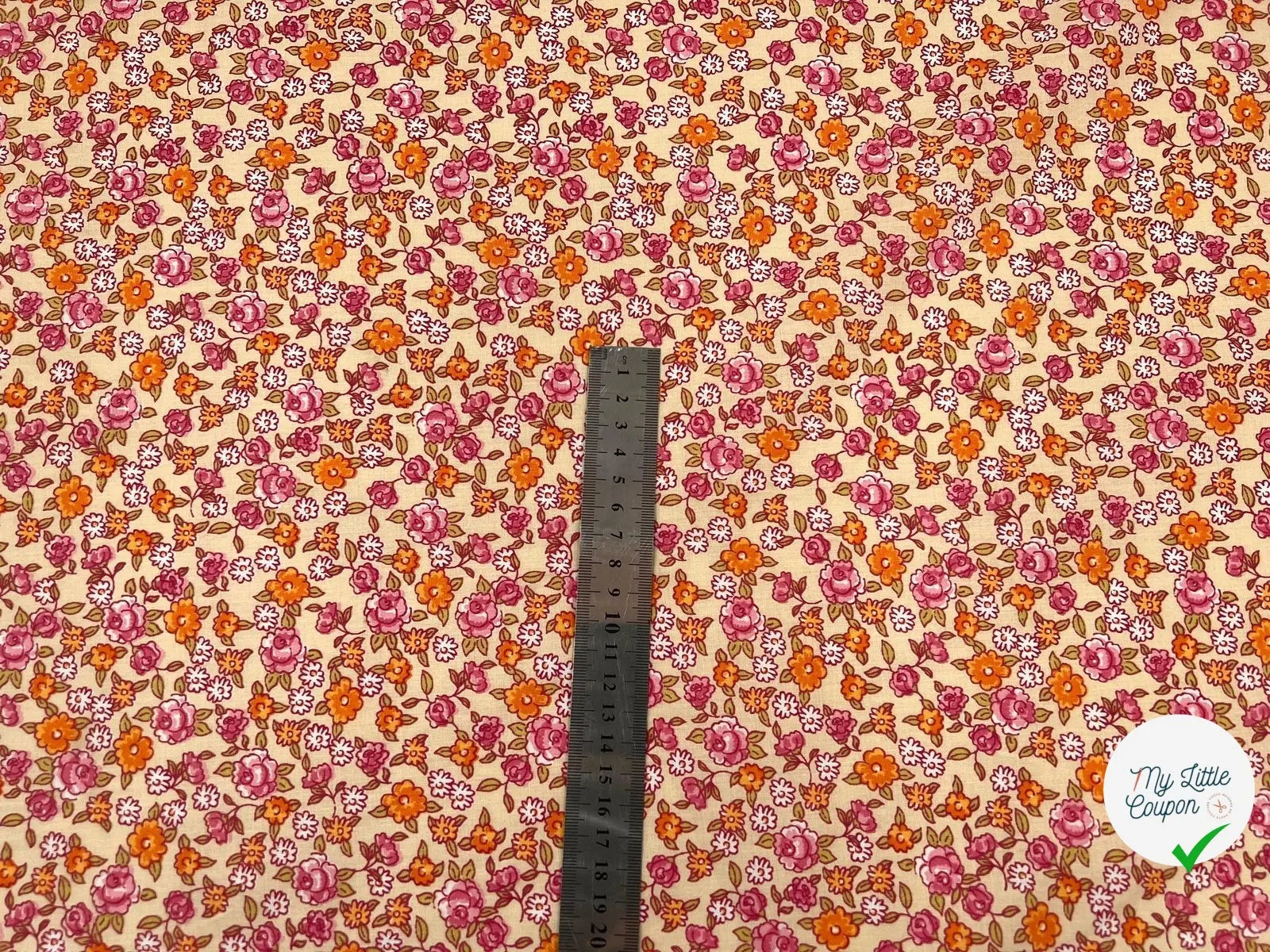 COTONNADE SARINA ROSE / ANIS - My Little Coupon - tissu - coudre