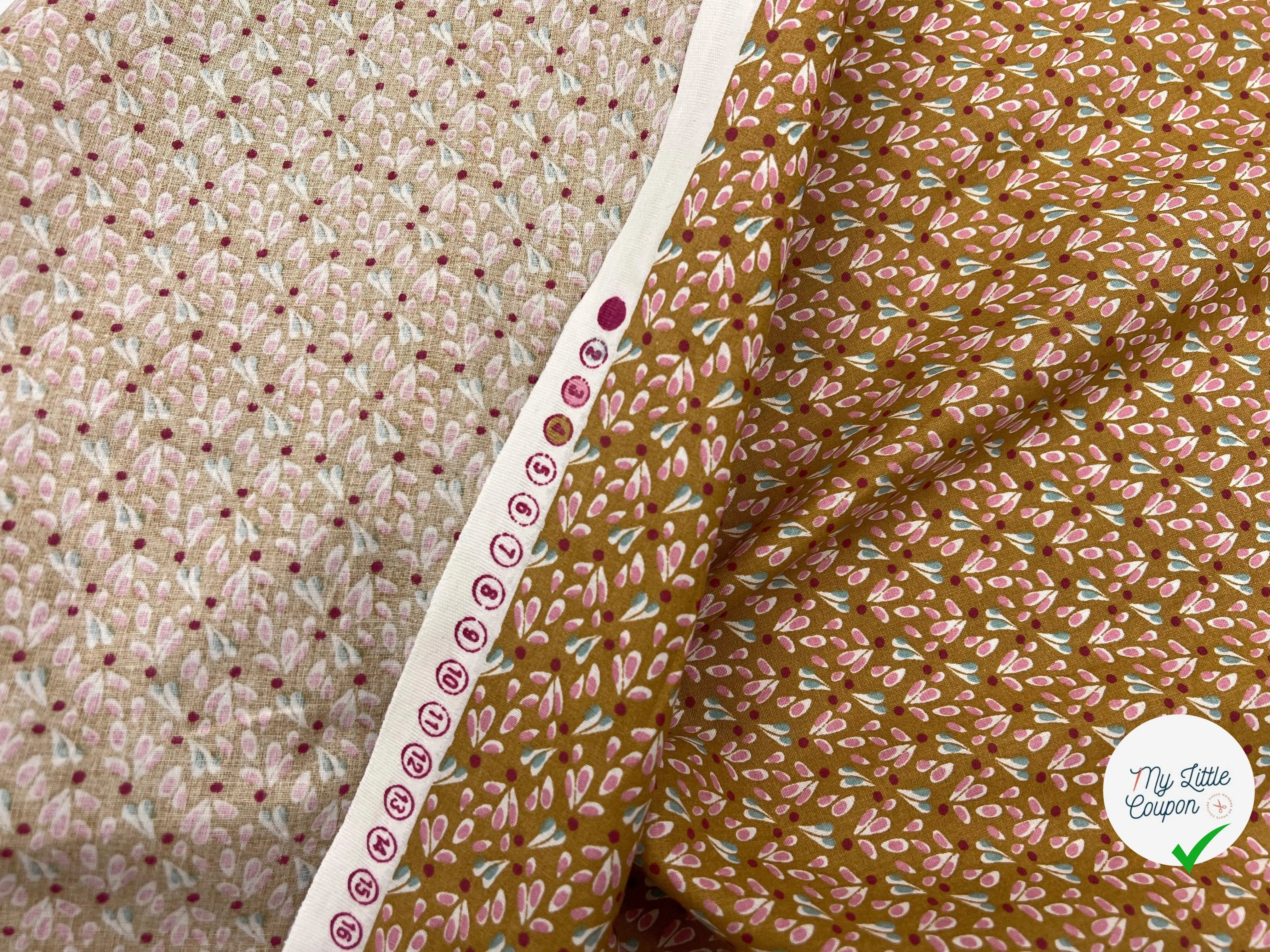 COTONNADE TIPAVAO CARAMEL ROSE FANÉE - My Little Coupon - tissu - coudre
