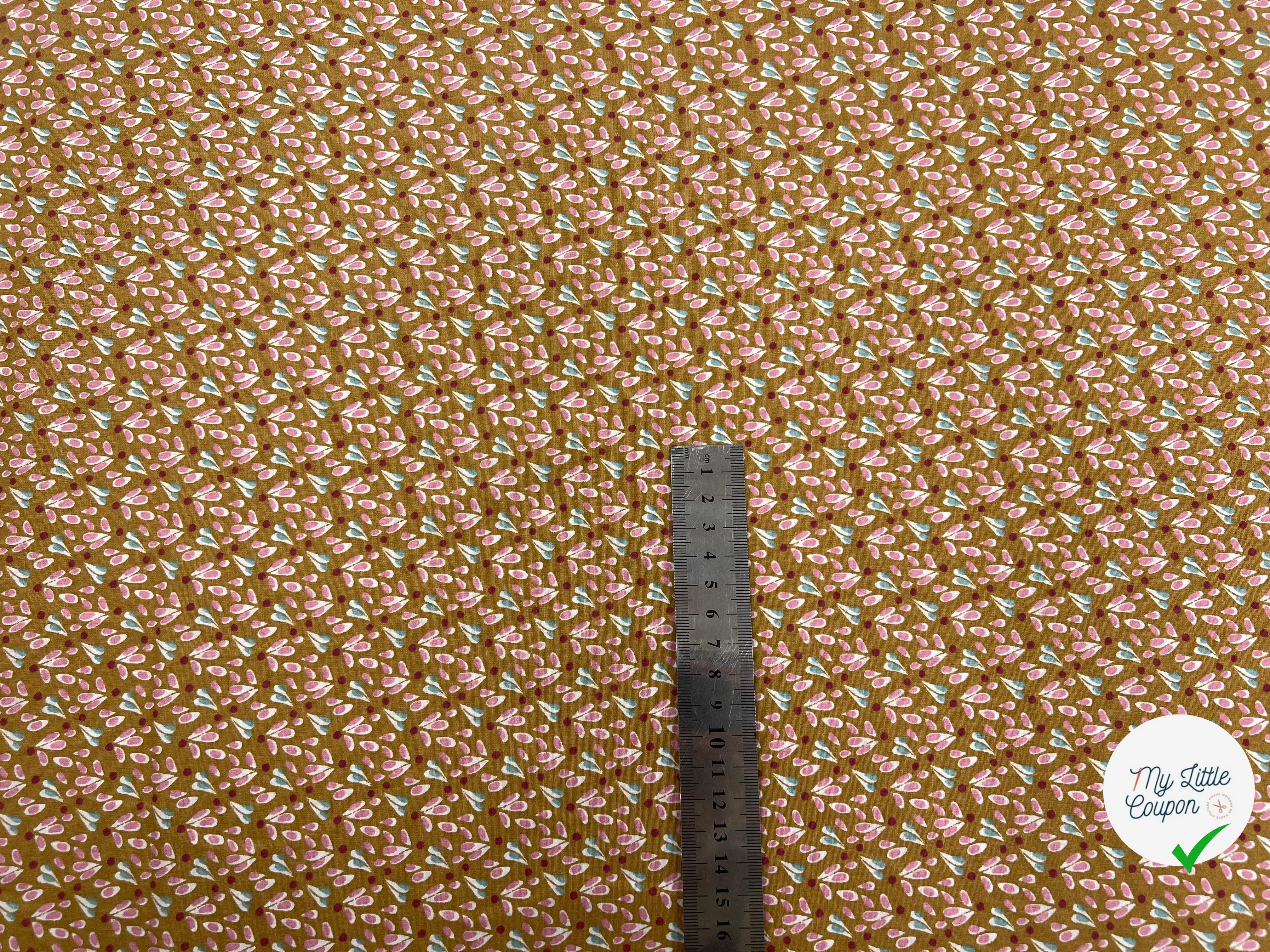 COTONNADE TIPAVAO CARAMEL ROSE FANÉE - My Little Coupon - tissu - coudre